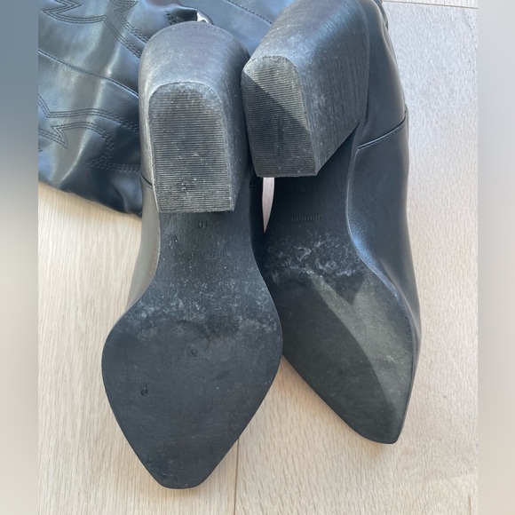 🤠 Black Cowboy Boots Size 10 - Picture 3 of 4